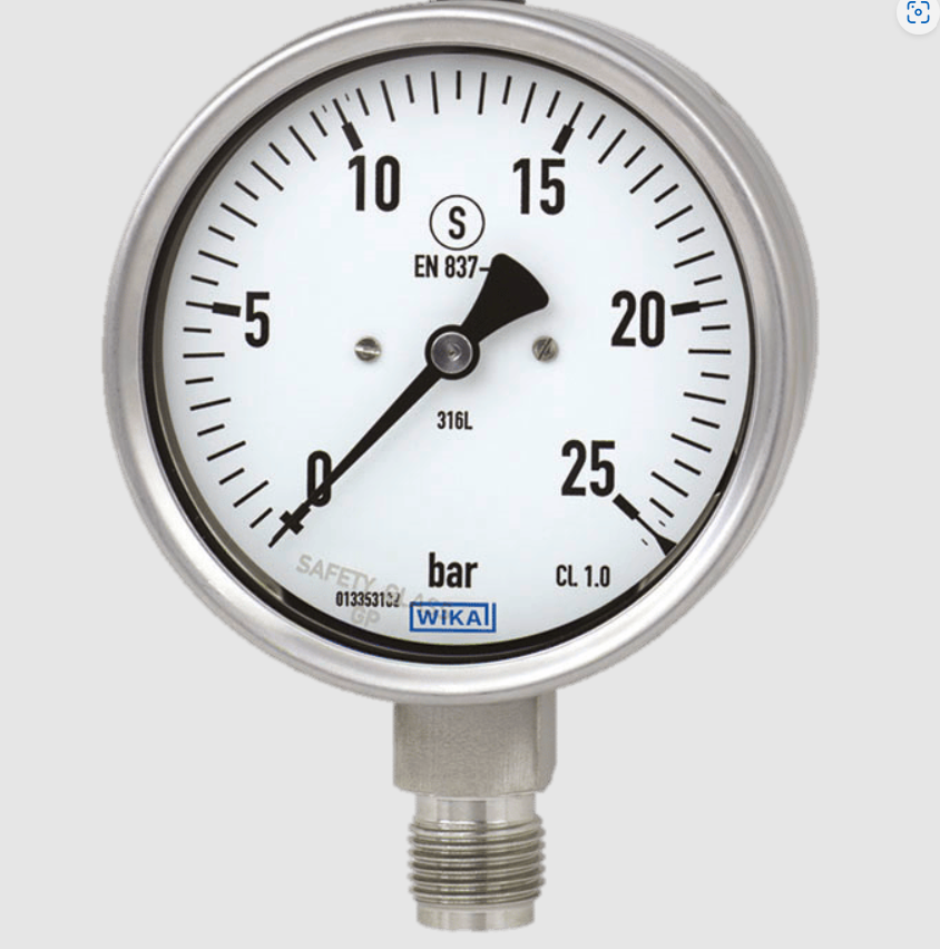WIKA 233.50.100 25 Bar 1/2 NPT Lower Mount