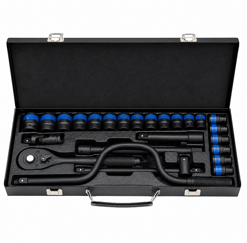 1/2" Black Chrome Vanadium Impact Socket Set – 24 Pieces – 8 To 32 Mm