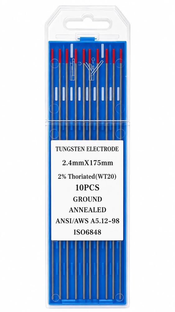 TIG Stainless Tungsten Electrode, Red Tip 2.4 Mm (10 Pcs)