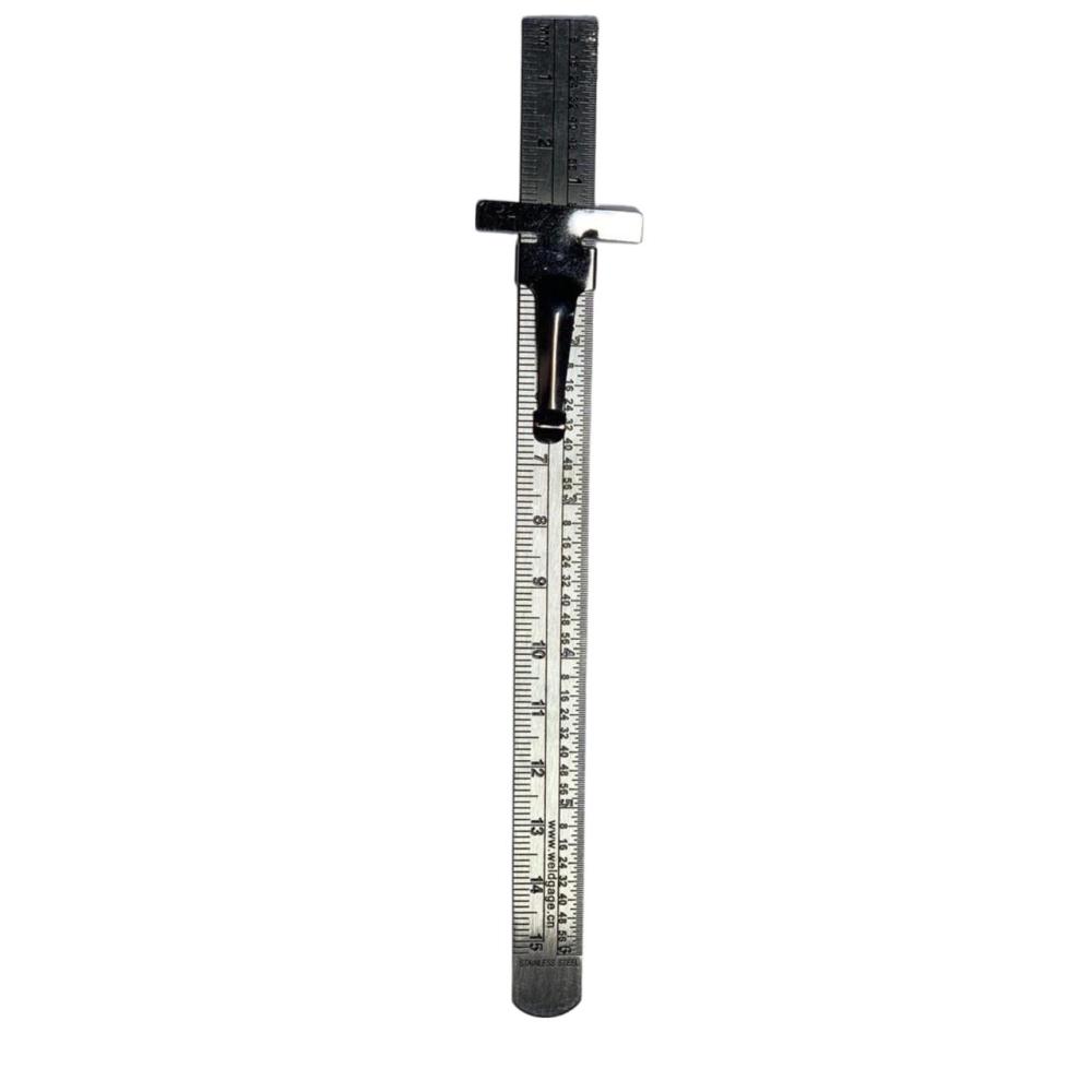 Weld Depth Gauge Ruler With Sliding Clamp