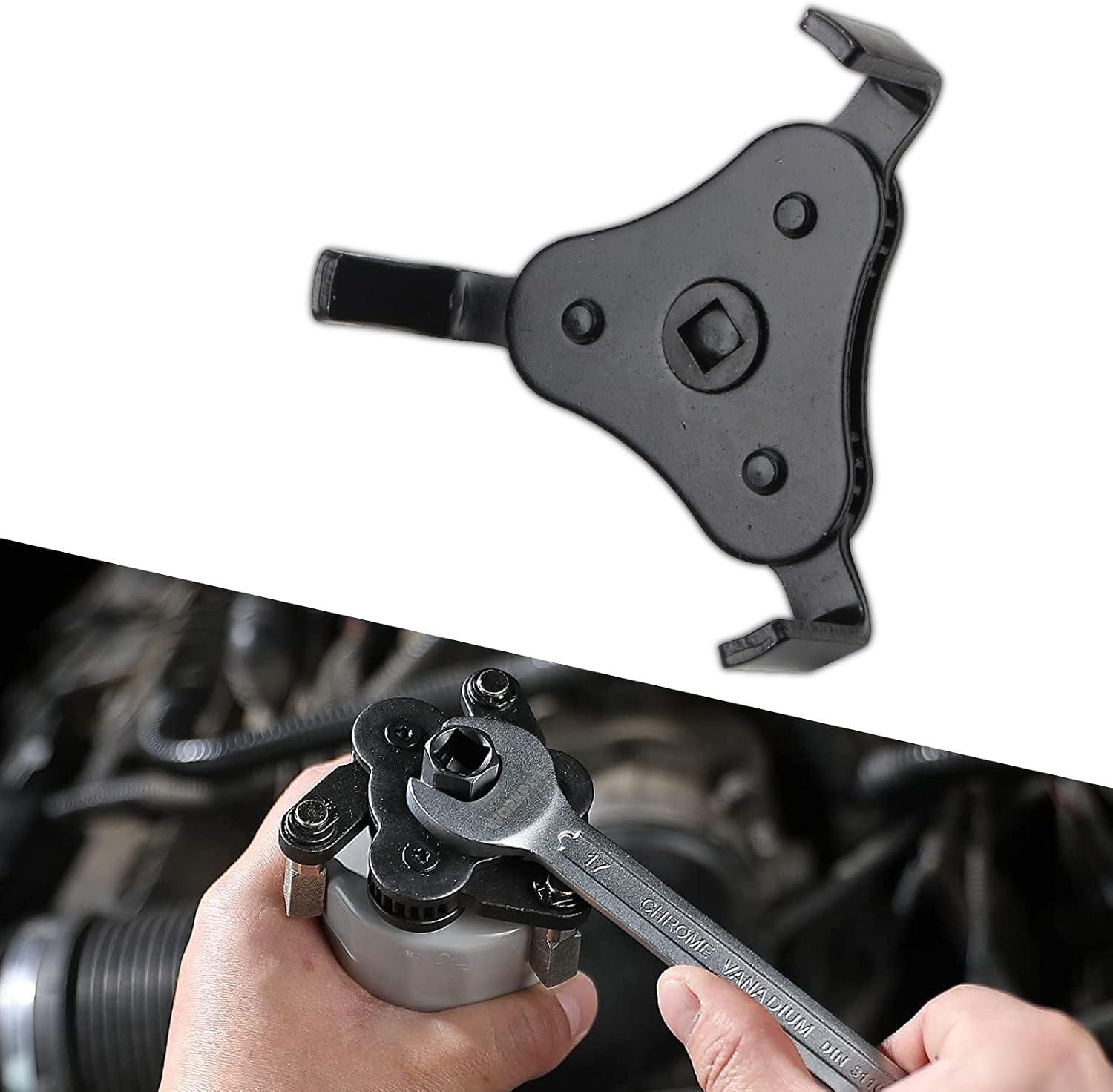 Oil Filter Wrench, Adjustable Three-tailed Filter Wrench, Oil Filter Element Disassembly Tool, Suitable For Most Cars (Black)