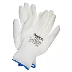 XL (Size 10) Light duty polyurethane-coated work gloves - white