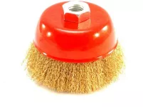 Brass coated steel wire cup brush 4 inch