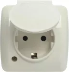 Outside-Wall Turkish Socket With Cover 250v - White