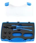 Set of grip crimp pliers with exchangeable jaws