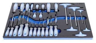 Set of screwdrivers in SOS tool tray 28 pcs