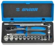 Socket set 1/4" 16 pcs in metal box