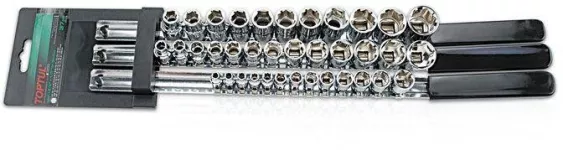 TopTul 1/2" DR. Sockets - METRIC Set Of 37Pcs