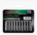 Hex Shank Star Insert Bits 1/4 inch T30x25mm- 10pcs TopTul