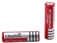 Ultra fire red 3.7V Rechargeable Battery 4000mAh 2Pcs