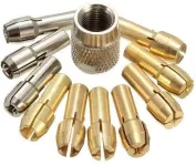 10pcs Brass Drill Chuck Collet Bits 0.5-3.2mm 4.3mm Shank For Dremel Rotary Tool