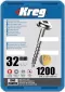 Kreg Zinc Pocket-hole Screws - 32mm/1.25", #8 Coarse-thread, Maxi-loc, 1200-count
