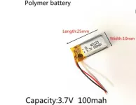 Battery Lithium 3.7V 100mAh