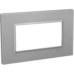 Schneider Electric Unica Quadro - Cover Frame - 4 Modules - Silver
