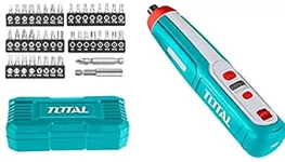 Total Cordless Screwdriver 4 Volt With 46 Screwdriver Bits