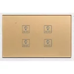 WIFI Smart Touch wall Switch 4 Gang 10A Gold