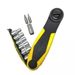 Rolson 1/4" Dr Stubby Rtachet, Socket & Bit Set