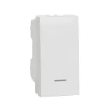 Pushbutton sw 10A loc LED 1 mod screw - white