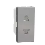 Schneider Electric Euroamerican Socket outlet 1m shuttered - Aluminium