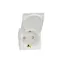German Socket 2P+E with lid shutt screw - white