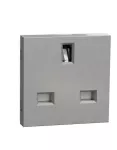 British SO Unswitched 15A 2P+E aluminium - Aluminium
