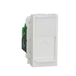 Cat 5E UTP, S1, 1 connector, 1 module, shutter, label space, straight