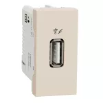 USB charger 1module - Beige