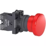 Push-button Ø22 - Mushroom Head Ø40 - Black - 1NC