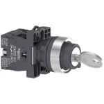 Key Selector Switch - Ø22 - 3 Positions - Stay Put - 2NO