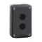 Empty Enclosure, Plastic, Dark Grey Lid, For Push Button Ø22, 2 Cut-outs
