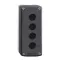 Empty Control Station, Plastic, Dark Grey Lid, Light Grey Base, 4 Cut-out