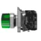 Illuminated Selector Switch, Metal, Green, Ø22, 2 Positions, Stay Put, 24 V AC/DC, 1 NO + 1 NC