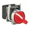 Illuminated Selector Switch, Metal, Red, Ø22, 2 Positions, Stay Put, 230...240 V AC, 1 NO + 1 NC