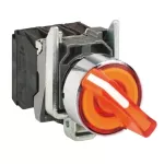 Illuminated Selector Switch, Metal, Orange, Ø22, 2 Positions, Stay Put, 230...240 V AC, 1 NO + 1 NC