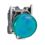 Pilot Light, Metal, Green, Ø22, Plain Lens With BA9s Bulb, <= 250 V