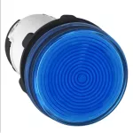 Monolithic Pilot Light, Plastic, Blue, Ø22, Plain Lens For BA9s Bulb, <= 250 V