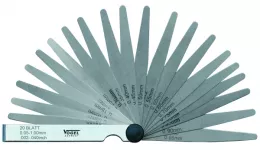 Feeler Gauge, 20 Blades 0,05-1,00mm 100mm, With Lock-nut, Singly Packed