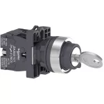 Complete Selector Switch, Easy Harmony XA2, Plastic, Black, 22mm, Key 455, 2 Positions, Stay Put, 2N...