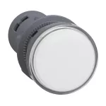 Easy Harmony XA2E, Monolithic Pilot Light, Plastic, White, Ø22, Integral LED, Screw Clamp Terminals,...