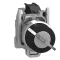 Key Switch Selector, Metal, Black, Ø22, Key N°455, 2 Positions, Stay Put, 1 NO