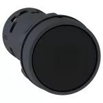 Black Flush Pushbutton Ø22 - Push Push-to-release - 1 NO - Screw Clamp Terminals