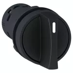 Monolithic Selector Switch, Plastic, Black, Ø22, Stay Put, 2 Positions, Stay Put, 1 NO + 1 NC