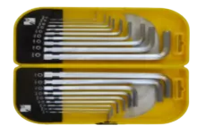 Hex Key Set 18 Pcs ( 1.5 - 10 ) ( 1/16" - 3/8" ) Hardwell