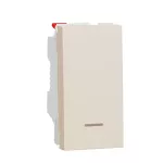 Pushbutton Switch, New Unica, Location Lamp, 10 A, 1 Module, Beige
