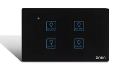 WIFI Smart Touch wall Switch 4 Gang 10A Black