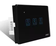 WIFI Smart Touch wall Switch 3 Gang 10A Black