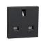 British SO Unswitched 15A 2P+E anthracit - Black