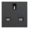 British SO Unswitched 15A 2P+E anthracit - Black