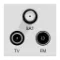 TV/FM/SAT, individual, 2 modules (1 cable) - white