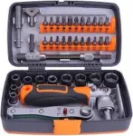 Ratchet Screwdriver With 1/4" Drive, Socket Wrench And Bits Set Tool 38 Pcs